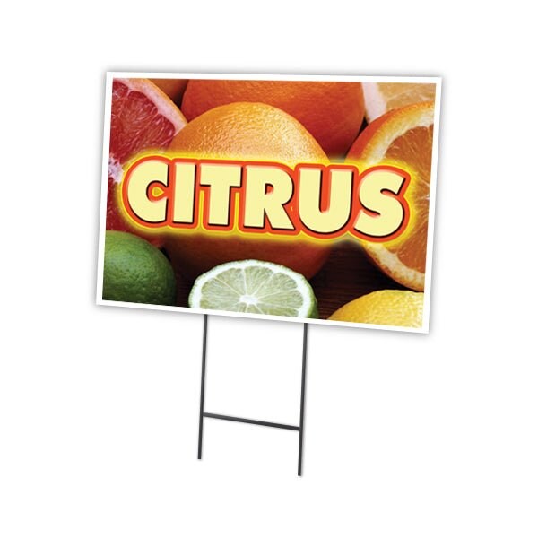 Citrus Yard Sign & Stake outdoor plastic coroplast window, C-1216-DS-Citrus
